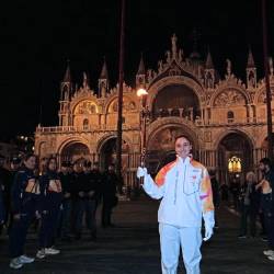 Paralimpijska bakla v Benetkah (ANSA)