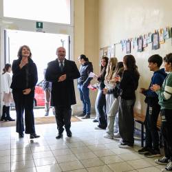 Župana so sprejeli šentjakobski otroci iz vrtca, osnovnošolci in dijaki nižje srednje šole