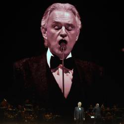 epa12899701 Italian singer Andrea Bocelli performs during a concert at Mexico City