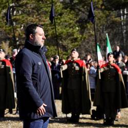 Italijanski podpredsednik vlade Matteo Salvini na bazovskem šohtu (TEDESCHI/FOTODAMJ@N)