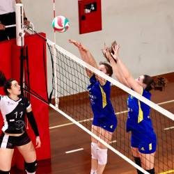 Blok Soče na tekmi proti Volley Clubu (TEDESCHI/FOTODAMJ@N)