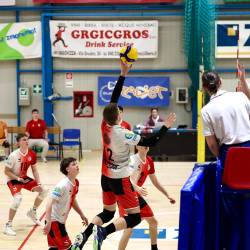 Odbojkarji SloVolleyja na današnji tekmi (TEDESCHI/FOTODAMJ@N)