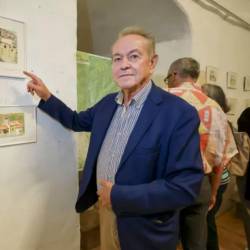 Giorgio Banchig predstavlja akvarele na razstavi (GORENJSKI GLAS)
