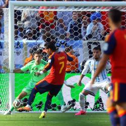 Tako je Ferran Torres zadel zmagoviti gol za Španijo (CHRISTOPHER NEUNDORF / ANSA)