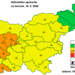 Današnje Arsovo hidrološko opozorilo (ARSO)
