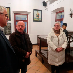 Tomaž Vencelj, Tatjana Dizdarević in Samo Bevk z ministrom Matjažem Hanom o rudarski renti v prizivnici Antonijevega rova (SAŠA DRAGOŠ)