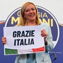 Giorgia Meloni se je tako zahvalila volivcevm (ANSA)