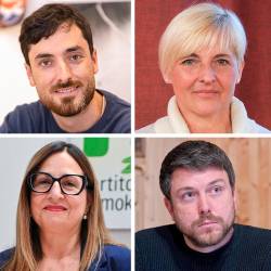 Z zgornjega levega kota v smeri urinih kazalcev Francesco Russo, Riccardo Laterza, Alessandra Richetti, Matia Premolin, Maria Luisa Paglia in Paolo Altin