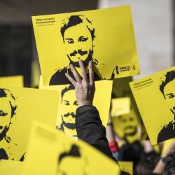 Portret Giulia Regenija na eni izmed številnih manifestacij prejšnjih let (ARHIVSKI POSNETEK)