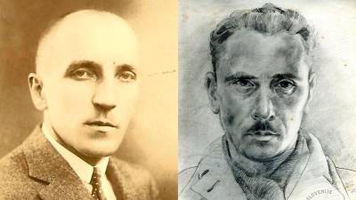 Fortunat Mikuletič in Ljubo Ravnikar (avtoportret)