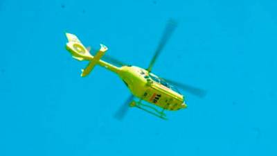 Poškodovanega motorista so s helikopterjem prepeljali v videmsko bolnišnico (ARHIV)