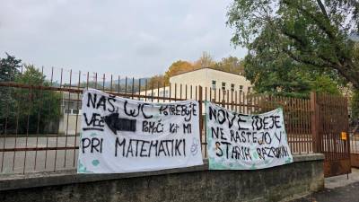 S transparenti so dijakinje in dijaki liceja Slomšek opozarjali na protest (FOTODAMJ@N)