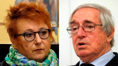 Levo Tatjana Rojc, desno nedavno preminuli novinar in politik Dimitrij-Mitja Volčič (ARHIV)