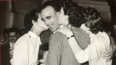 Luigi Drioli s štirimi hčerkami (Družinski arhiv)