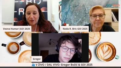 Gregor Božič v Virtualni kavarni (FOTO K.M.)