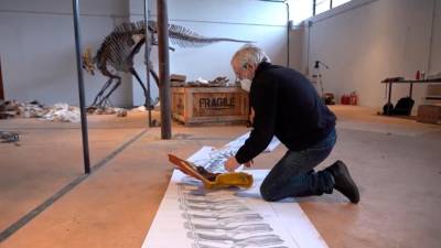 Dinozaver Big John, ki ga je podjetje Zoic sprejelo v restavriranje (ZOIC)