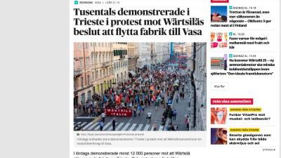 Švedski dnevnik Vasabladet o Wärtsili (ZAJEM ZASLONA)