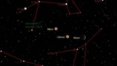 Konjuncija Marasa, Venere in Lune (THESKYLIVE.COM)