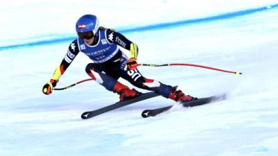 Mikaela Shiffrin na včerajšnji tekmi (ANSA)