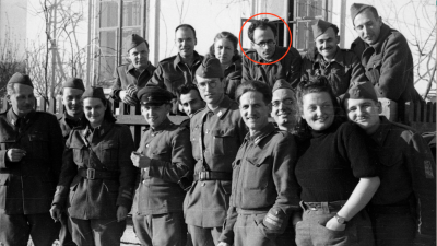 Osebje partizanske bolnišnice Bobovnik, Amilcare Scalinci je obkrožen z rdečo bavo (JANEZ MILČINSKI/MNZS)