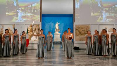 V Olimpiji so danes prižgali olimpijski ogenj (ANSA)