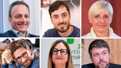 Z zgornjega levega kota v smeri urinih kazalcev Francesco Russo, Riccardo Laterza, Alessandra Richetti, Matia Premolin, Maria Luisa Paglia in Paolo Altin