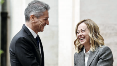 Robert Golob in Giorgia Meloni (ANSA)