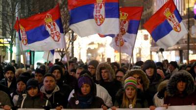 Protesti v Srbiji se odvijajo že od lanskega decembra (AP)