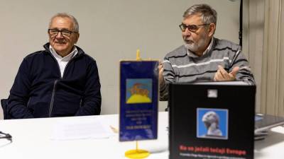 Na tržaški predstavitvi sta o knjigi spregovorila Gorazd Humar (levo) in Milan Pahor (FOTODAMJ@N)