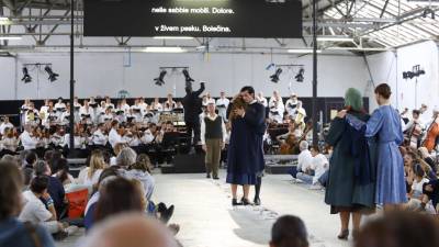 Prizor predstave Fedeli d'amore v Gorici (TIBALDI)