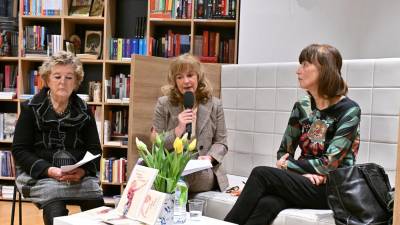 Olga Lupinc, Vilma Purič in Majda Artač Sturman na četrtkovi predstavitvi