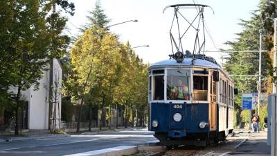 Openski tramvaj med poskusnimi vožnjami leta 2022