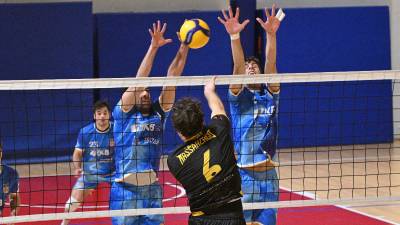 Odbojkarji Soče SloVolleyja na eni od domačih tekem (FOTODAMJ@N)