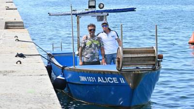 Ribiča Roby in Nicola iz Marana na barki Alice II. (FOTODAMJ@N)