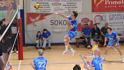 Odbojkarji Soče SloVolley na nedeljski tekmi (FOTODAMJ@N)