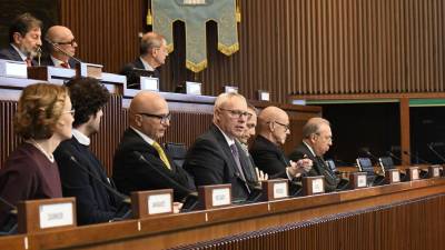 Delo deželnega sveta je predstavil njegov predsednik Mauro Bordin (četrti z leve)