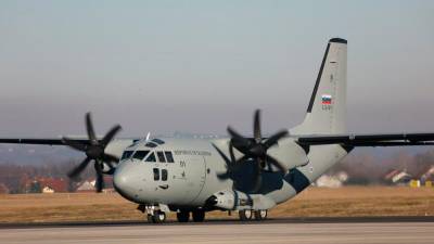 Letalo C-27J Spartan je danes priletelo v Slovenijo (BRUNO TOIČ/X/MORS)