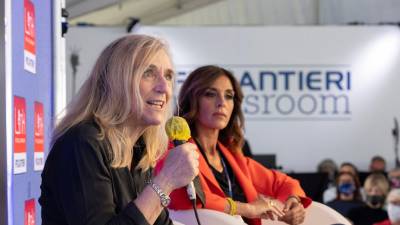 Giovanna Botteri na srečanju Novinarstvo in moč žensk v sklopu festivala Link (FOTODAMJ@N)