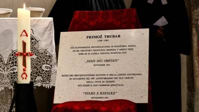 Plošča v spomin na Primoža Trubarja (Tedeschi/FotoDamj@n)