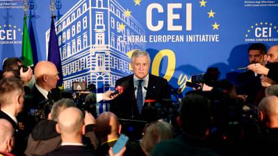 Italijanski minister za zunanje zadeve Antonio Tajani na slavnostnem dogodku ob 30. obletnici izvršnega sekretariata Srednjeevropske pobude (LUCA TEDESCHI/FOTODAMJ@N)