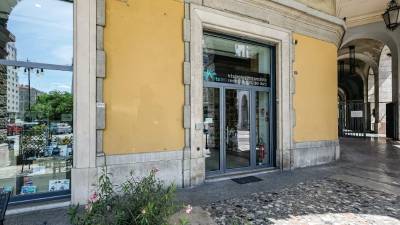 Tržaško knjižno središče na arhivskem posnetku