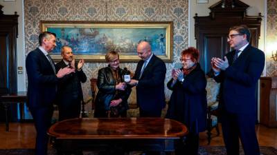 Slovesnost je potekala v Modrem salonu tržaške občine (FOTODAMJ@N)