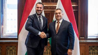 Luca Visentini (levo) in madžarski premier Viktor Orban (ARHIV)