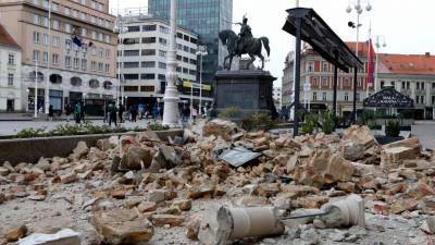 Posledice potresa, ki je v nedeljo 22. marca prizadel Zagreb (ANSA)