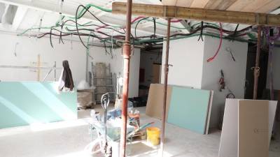 Gradbišče v pritličju Fabianijeve palače (BUMBACA)