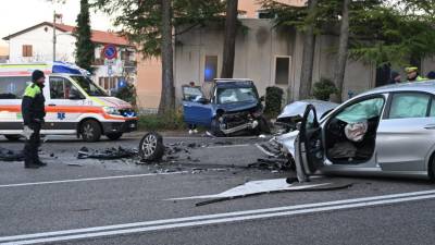 Prometna nesreča se je zgodila na pokrajinski cesti 35 na Opčinah (FOTODAMJ@N)