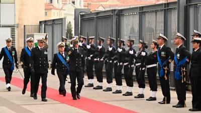 Luciano Del Prete in Vincenzo Vitale korakata v drugi vrsti za vrhovnim poveljnikom in poveljnikom za severne kraje (FOTODAMJ@N)