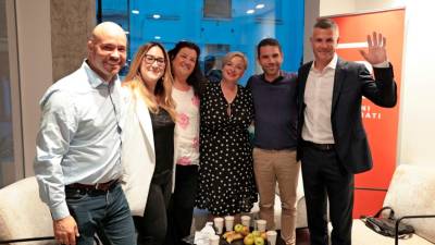 Veselje Matjaža Nemca po izvolitvi (ROBERT BALEN/PRIMORSKE NOVICE)