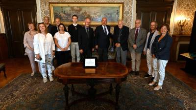 V Sinji dvorani mestne hiše je tržaški župan Roberto Dipiazza sprejel predstavnike DSI in Slovenske prosvete