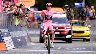 Jonas Vingegaard je tudi danes prispel prvi na cilj (GIRO D’ITALIA/FACEBOOK)